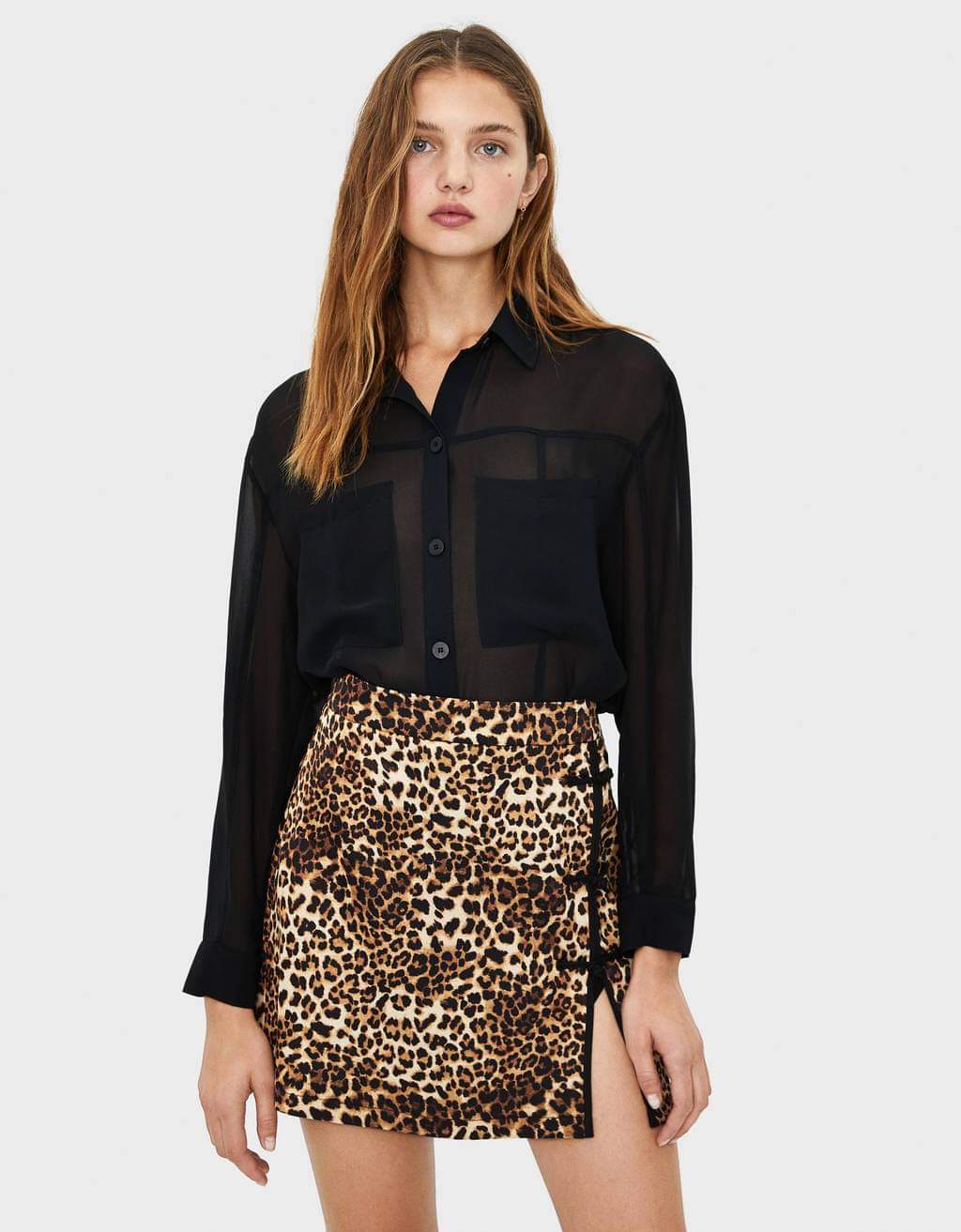 Dámska čierna priesvitná blúzka Bershka (XS)