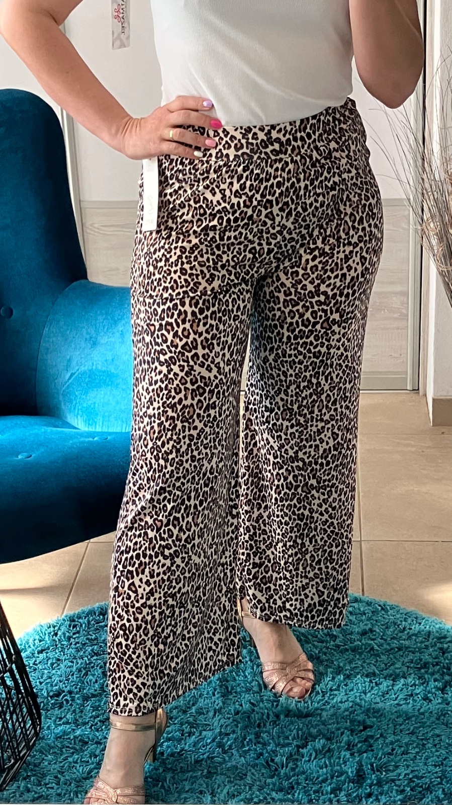 Široké nohavice s leopardím vzorom (UNI - S,M,L)