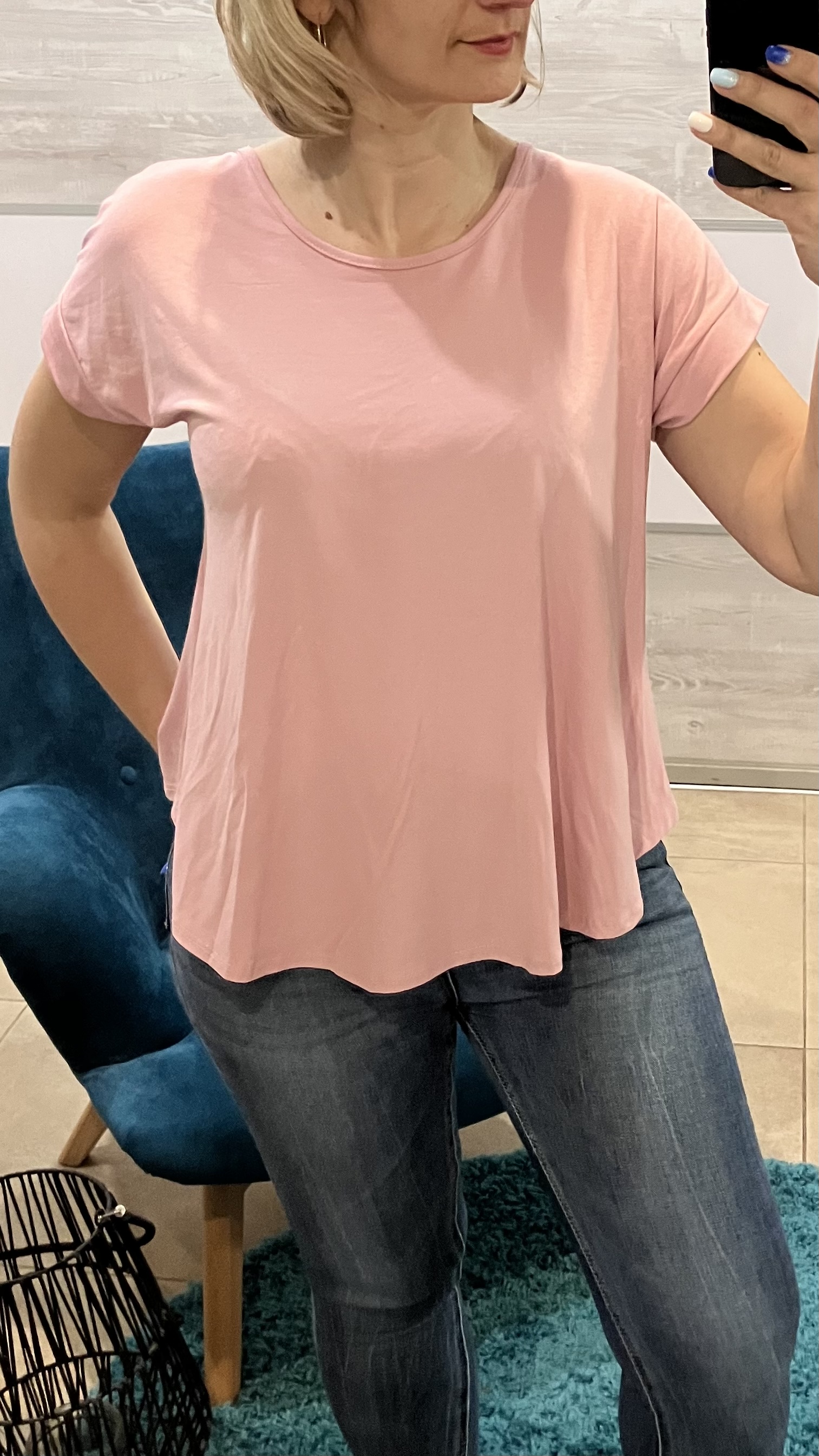 Dámske tričko s výstrihom na chrbáte ružové (UNI - S,M,L,XL)