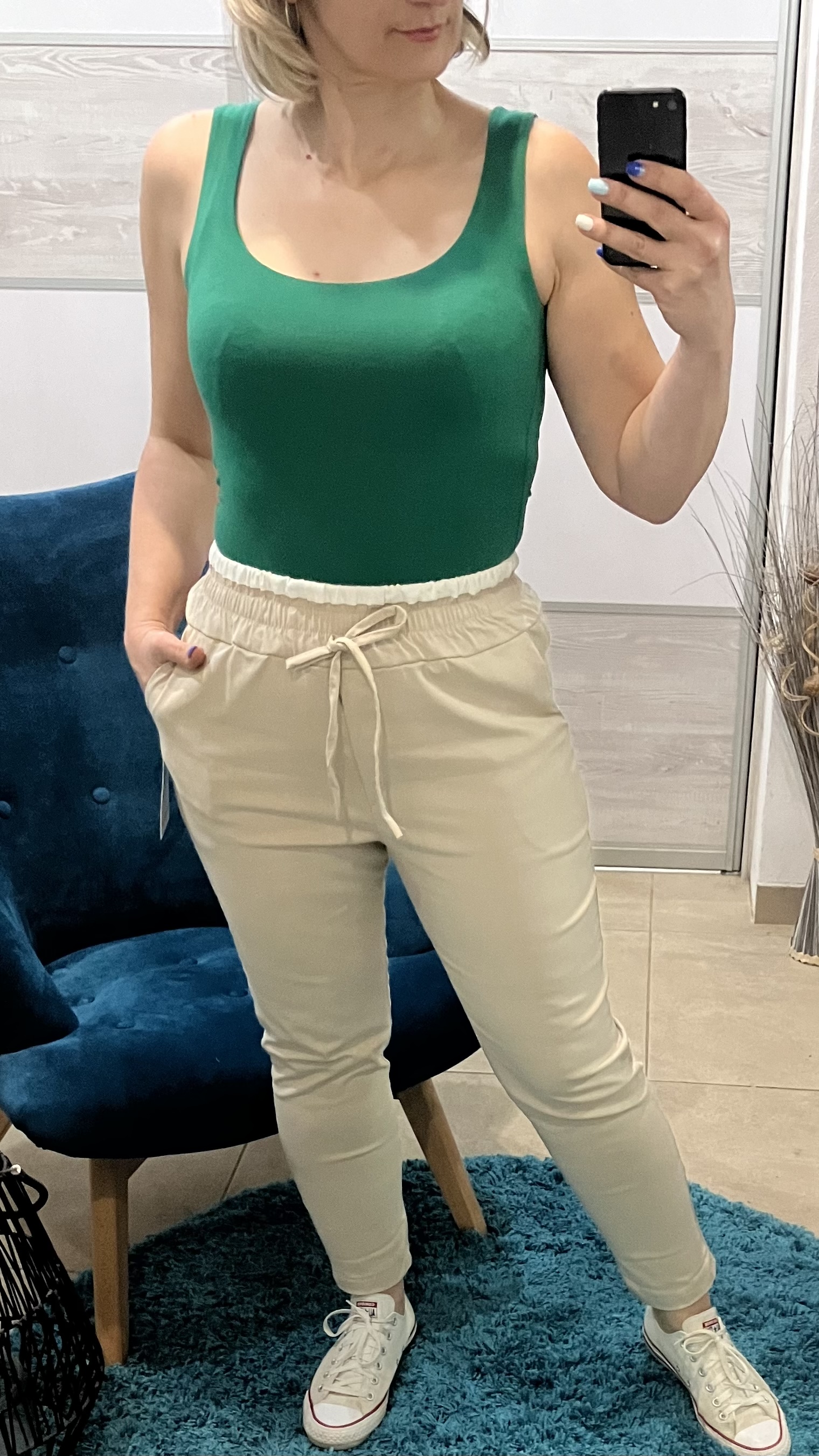 Dámske tenké béžové nohavice (UNI - M,L,XL)
