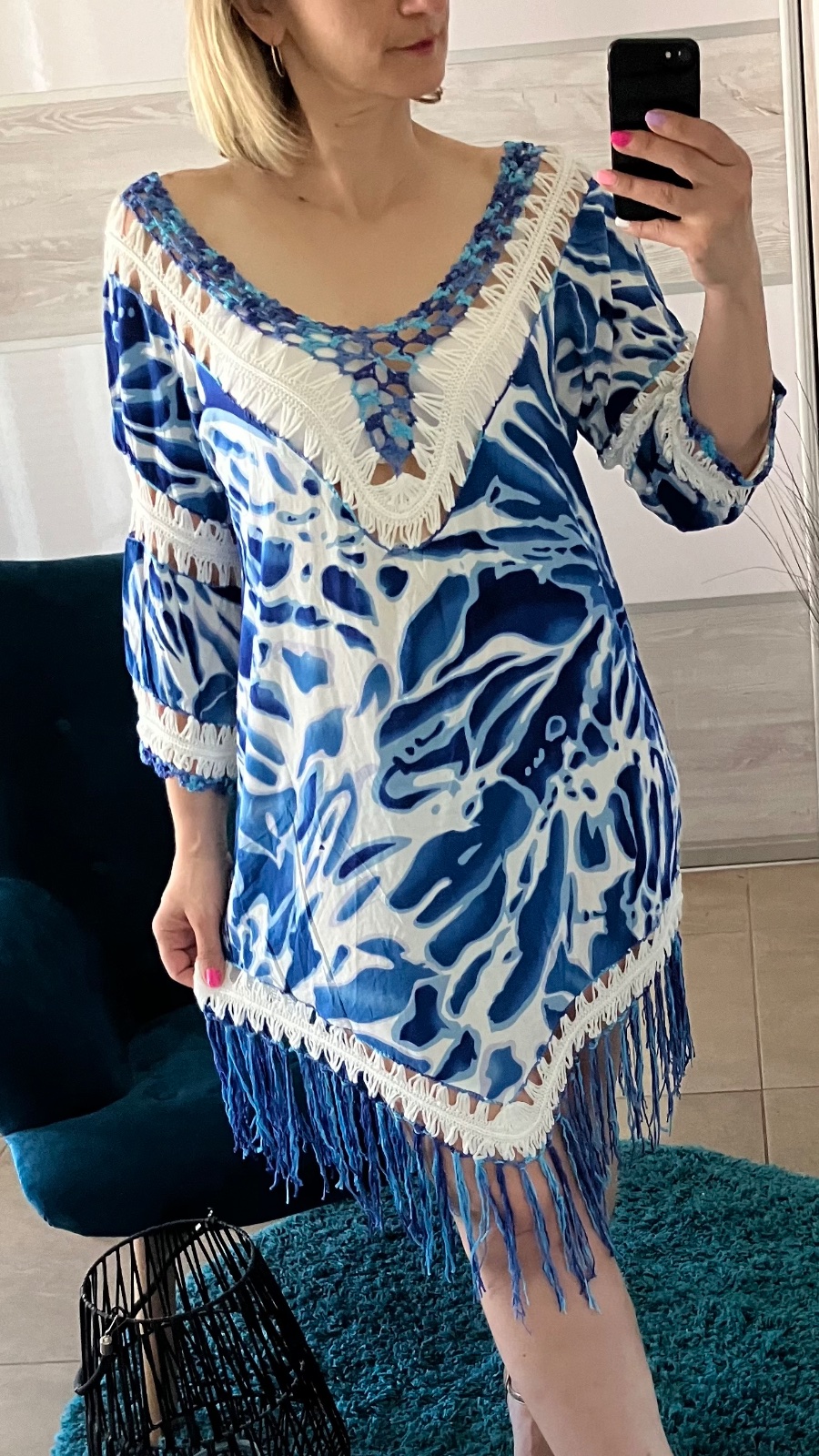 Dámske vzorované šaty tunika na plavky (UNI - S,M,L)