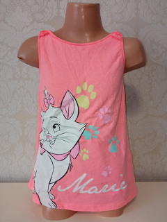 Neónovo-oranžové tričko s mačičkou Marie (6-7r.)