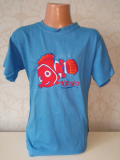 Modré tričko s vyšívaným vzorom Nemo (10 r.)