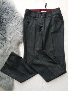 Sivé melírované elegantné nohavice (36)