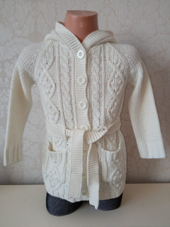 Maslový pletený sveter s kapucňou George (2-3 r.)