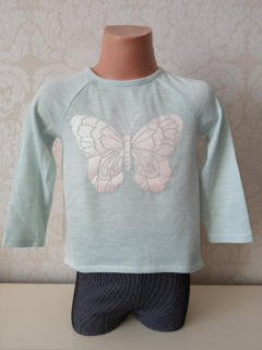Modro-biely sveter s motýľom H&M (98-104)