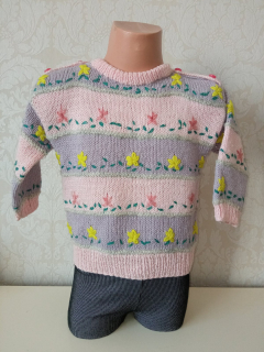 Farebný kvetovaný sveter (98)