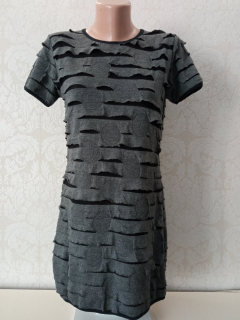 Sivo-čierne roztrhané šaty (S)