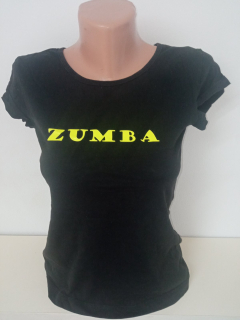 Čierne tričko s neónovo-zeleným nápisom Zumba (XS)