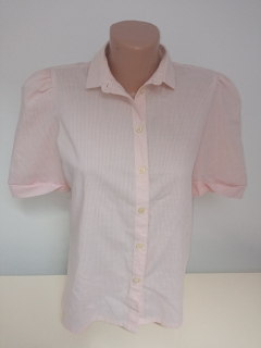 Ružovo-biela pruhovaná košeľa krátky rukáv
