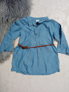 Modré šaty s opaskom H&M (80)