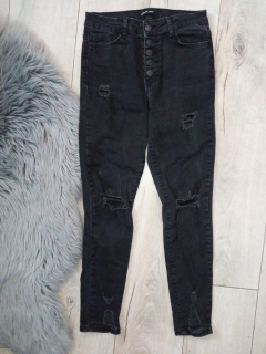 Čierne roztrhané džínsy PinkAir (M)