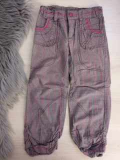 Sivo-ružové kockované nohavice Dopodopo (3-4 r.)