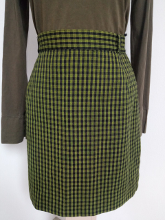 Zeleno-čierna kockovaná sukňa (40)
