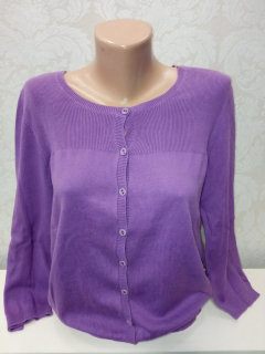 Fialový sveter tenký na gombíky (L)