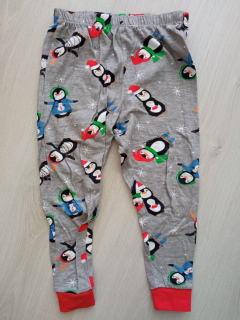 Sivé pyžamové nohavice s tučniakmi (2-3 r.)