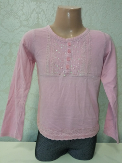 Ružové tričko s flitrami (6-7r.)