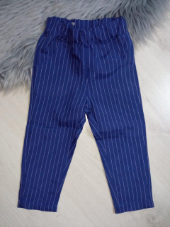 Modro-biele pásikavé elegantné nohavice (80)